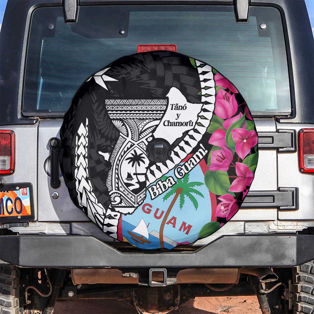 Biba Guam Liberation Day Spare Tire Cover Tano y Chamoru Latte Stone Black LT14 Black - Polynesian Pride