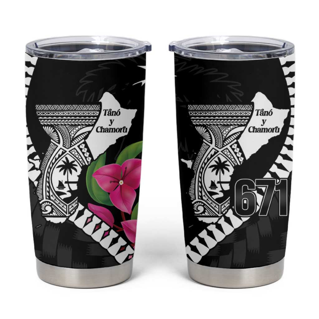 Biba Guam Liberation Day Tumbler Cup Tano y Chamoru Latte Stone Black LT14 Black - Polynesian Pride
