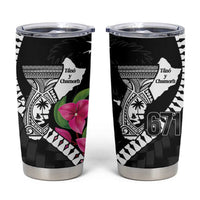 Biba Guam Liberation Day Tumbler Cup Tano y Chamoru Latte Stone Black LT14 Black - Polynesian Pride