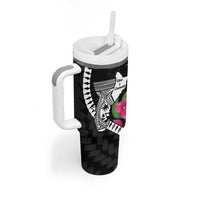 Biba Guam Liberation Day Tumbler With Handle Tano y Chamoru Latte Stone Black LT14 - Polynesian Pride