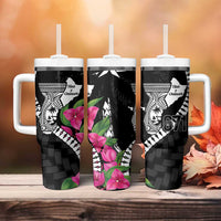 Biba Guam Liberation Day Tumbler With Handle Tano y Chamoru Latte Stone Black LT14 - Polynesian Pride