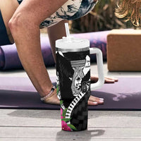 Biba Guam Liberation Day Tumbler With Handle Tano y Chamoru Latte Stone Black LT14 - Polynesian Pride