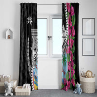 Biba Guam Liberation Day Window Curtain Tano y Chamoru Latte Stone Black LT14 - Polynesian Pride