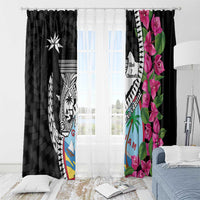 Biba Guam Liberation Day Window Curtain Tano y Chamoru Latte Stone Black LT14 - Polynesian Pride
