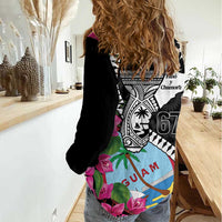 Biba Guam Liberation Day Women Casual Shirt Tano y Chamoru Latte Stone Black LT14 - Polynesian Pride