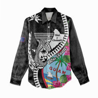 Biba Guam Liberation Day Women Casual Shirt Tano y Chamoru Latte Stone Black LT14 - Polynesian Pride