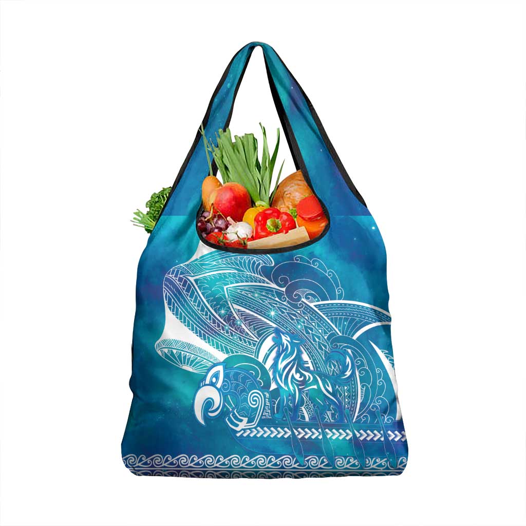 Kuri Dog Waka New Zealand Matariki Grocery Bag Ocean Sharks Maori Tattoo LT14 1-pack One Size Blue - Polynesian Pride