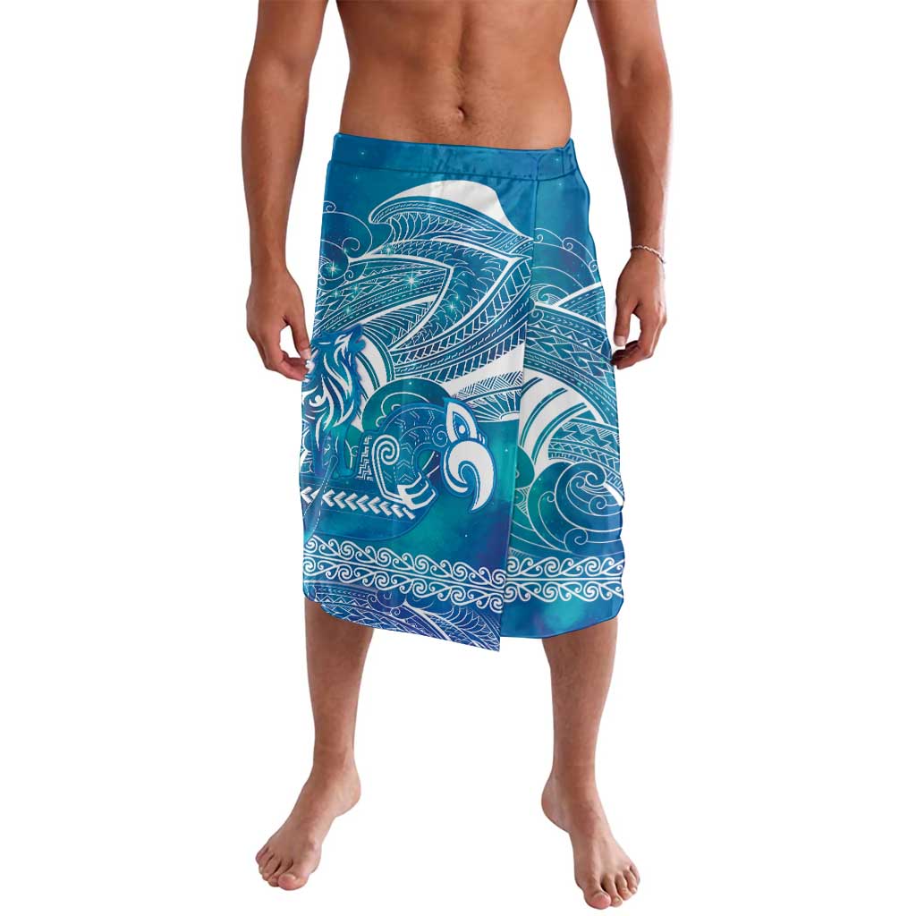 Kuri Dog Waka New Zealand Matariki Lavalava Ocean Sharks Maori Tattoo LT14 Blue - Polynesian Pride