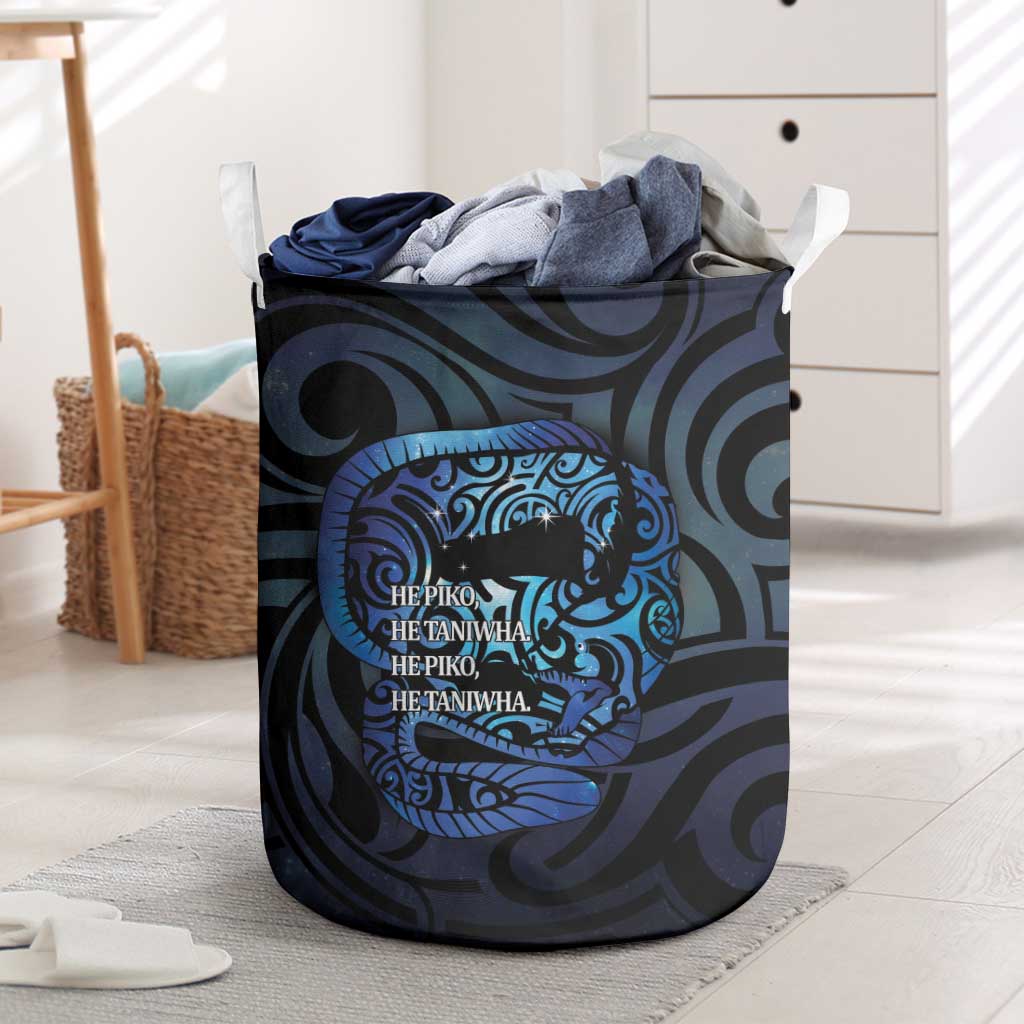 Tuna Eel New Zealand Matariki Laundry Basket He Piko He Taniwha Maori Pattern LT14 Purple - Polynesian Pride