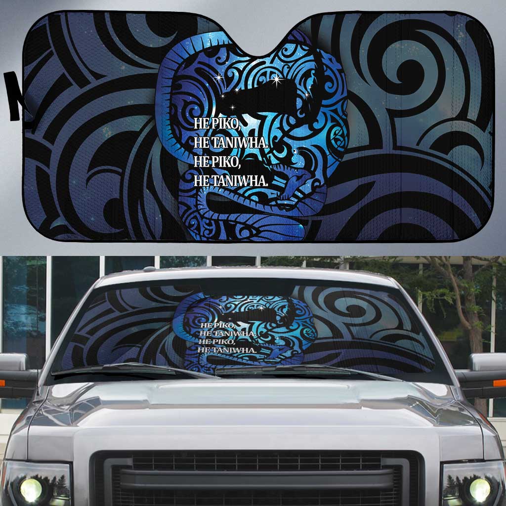 Tuna Eel New Zealand Matariki Auto Sun Shade He Piko He Taniwha Maori Pattern LT14 Purple - Polynesian Pride