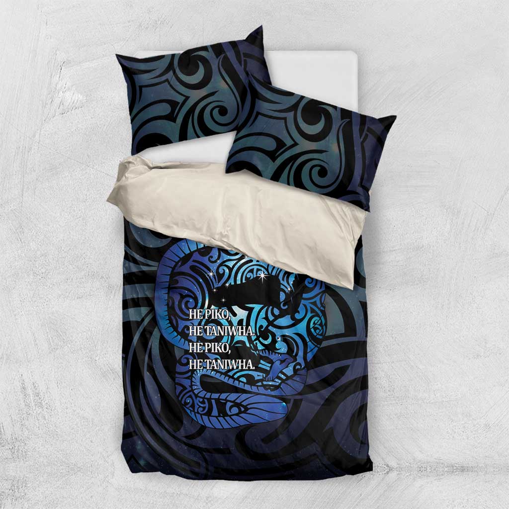 Tuna Eel New Zealand Matariki Bedding Set He Piko He Taniwha Maori Pattern LT14 US Twin 172cm x 218cm Purple - Polynesian Pride