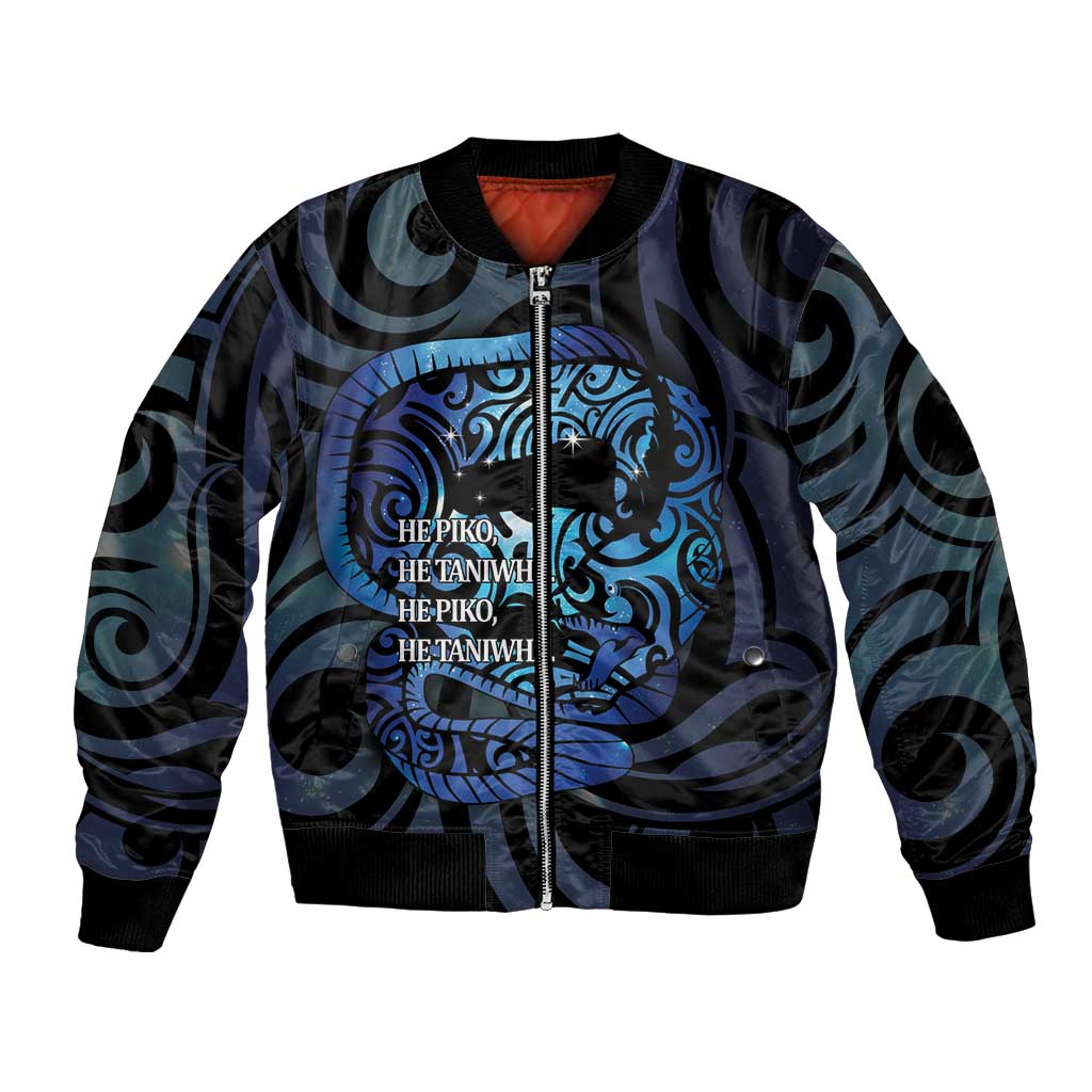 Tuna Eel New Zealand Matariki Bomber Jacket He Piko He Taniwha Maori Pattern LT14 Unisex Purple - Polynesian Pride