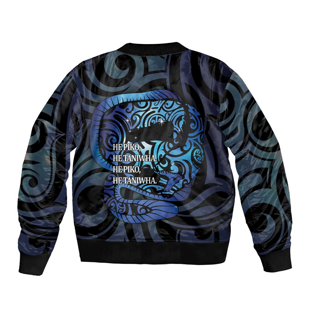 Tuna Eel New Zealand Matariki Bomber Jacket He Piko He Taniwha Maori Pattern LT14 - Polynesian Pride