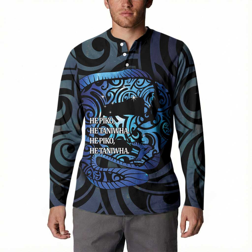 Tuna Eel New Zealand Matariki Button Sweatshirt He Piko He Taniwha Maori Pattern LT14 - Polynesian Pride