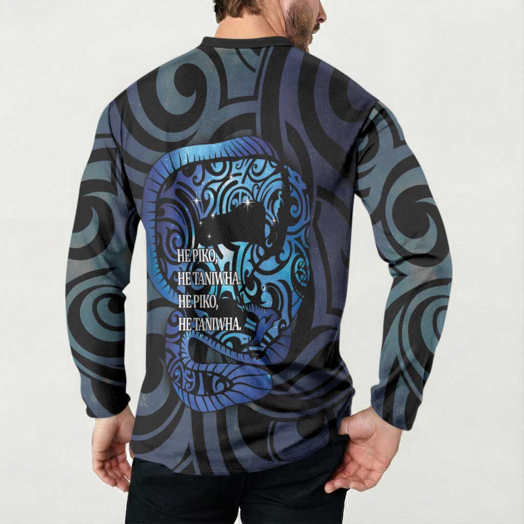 Tuna Eel New Zealand Matariki Button Sweatshirt He Piko He Taniwha Maori Pattern LT14 - Polynesian Pride