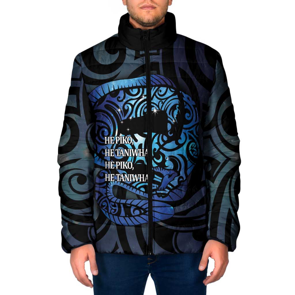Tuna Eel New Zealand Matariki Padded Jacket He Piko He Taniwha Maori Pattern LT14 Men Purple - Polynesian Pride