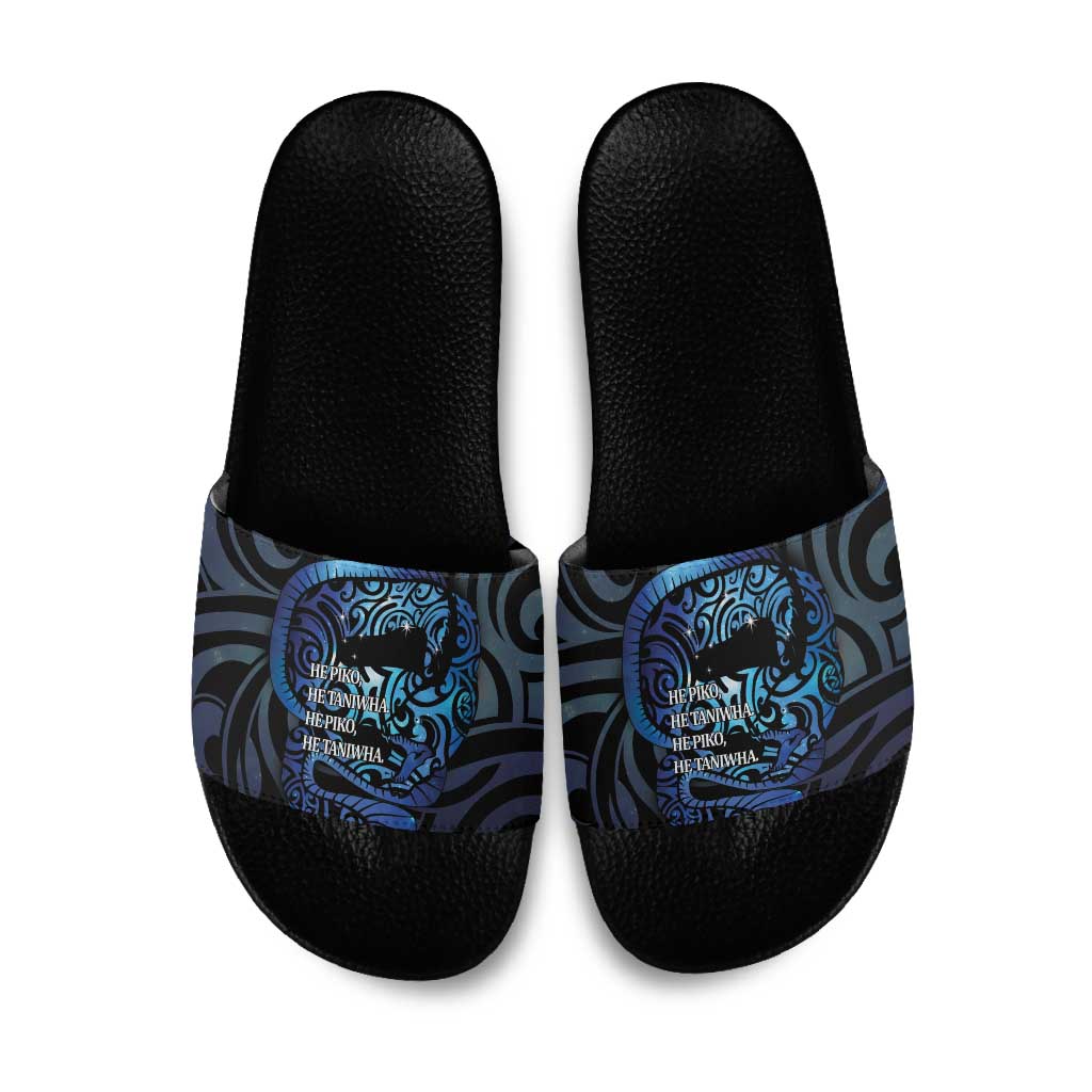 Tuna Eel New Zealand Matariki Slide Sandals He Piko He Taniwha Maori Pattern LT14 Purple - Polynesian Pride