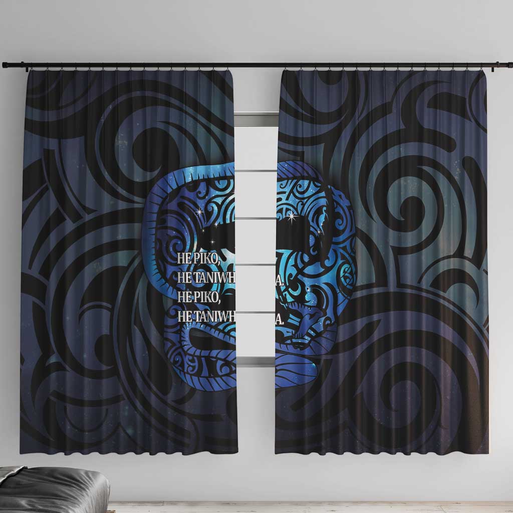 Tuna Eel New Zealand Matariki Window Curtain He Piko He Taniwha Maori Pattern LT14 With Hooks Purple - Polynesian Pride