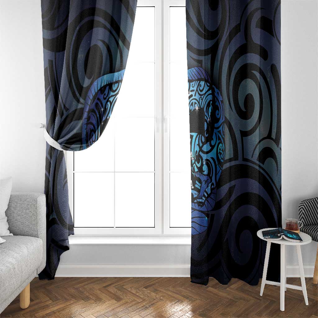 Tuna Eel New Zealand Matariki Window Curtain He Piko He Taniwha Maori Pattern LT14 - Polynesian Pride