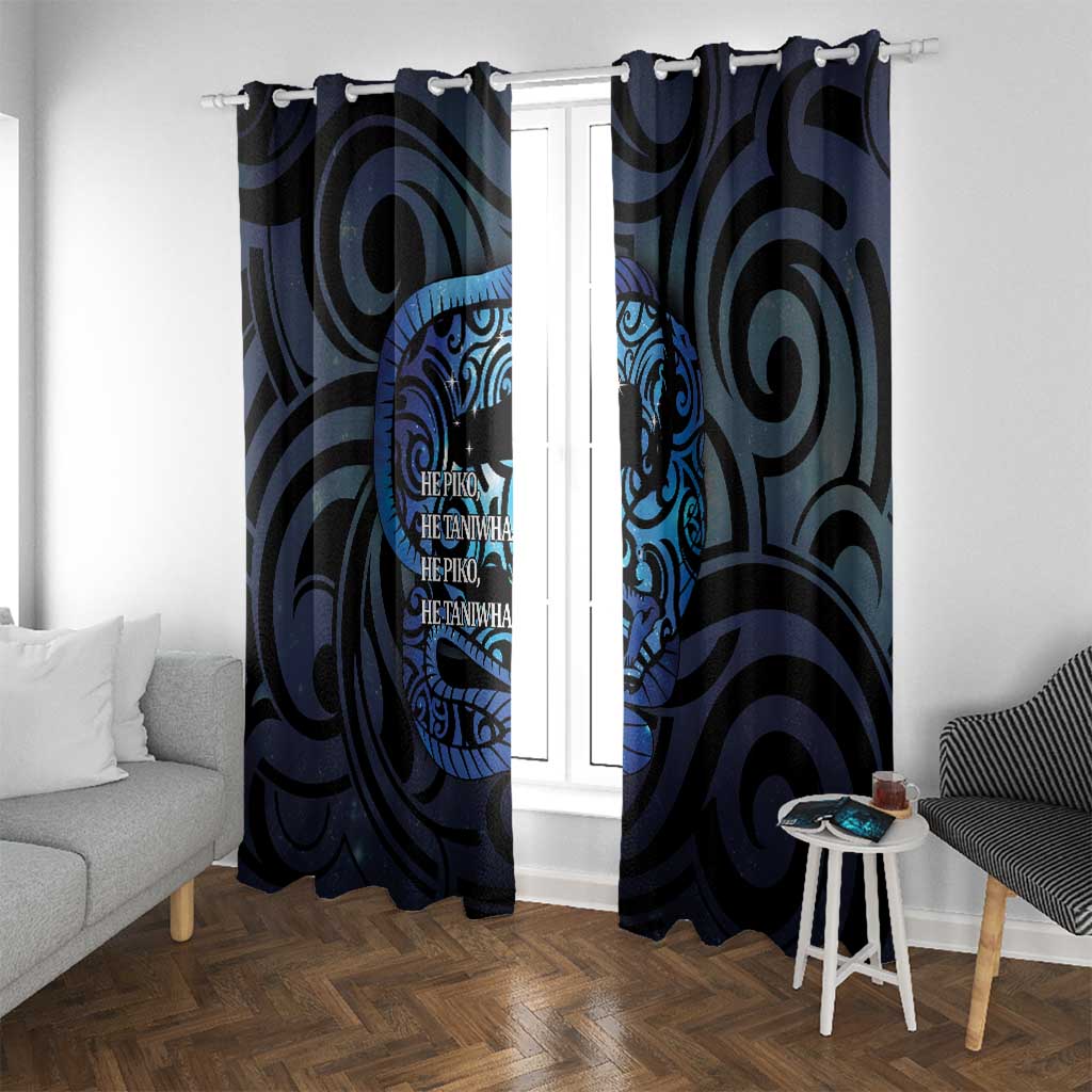 Tuna Eel New Zealand Matariki Window Curtain He Piko He Taniwha Maori Pattern LT14 With Grommets Purple - Polynesian Pride