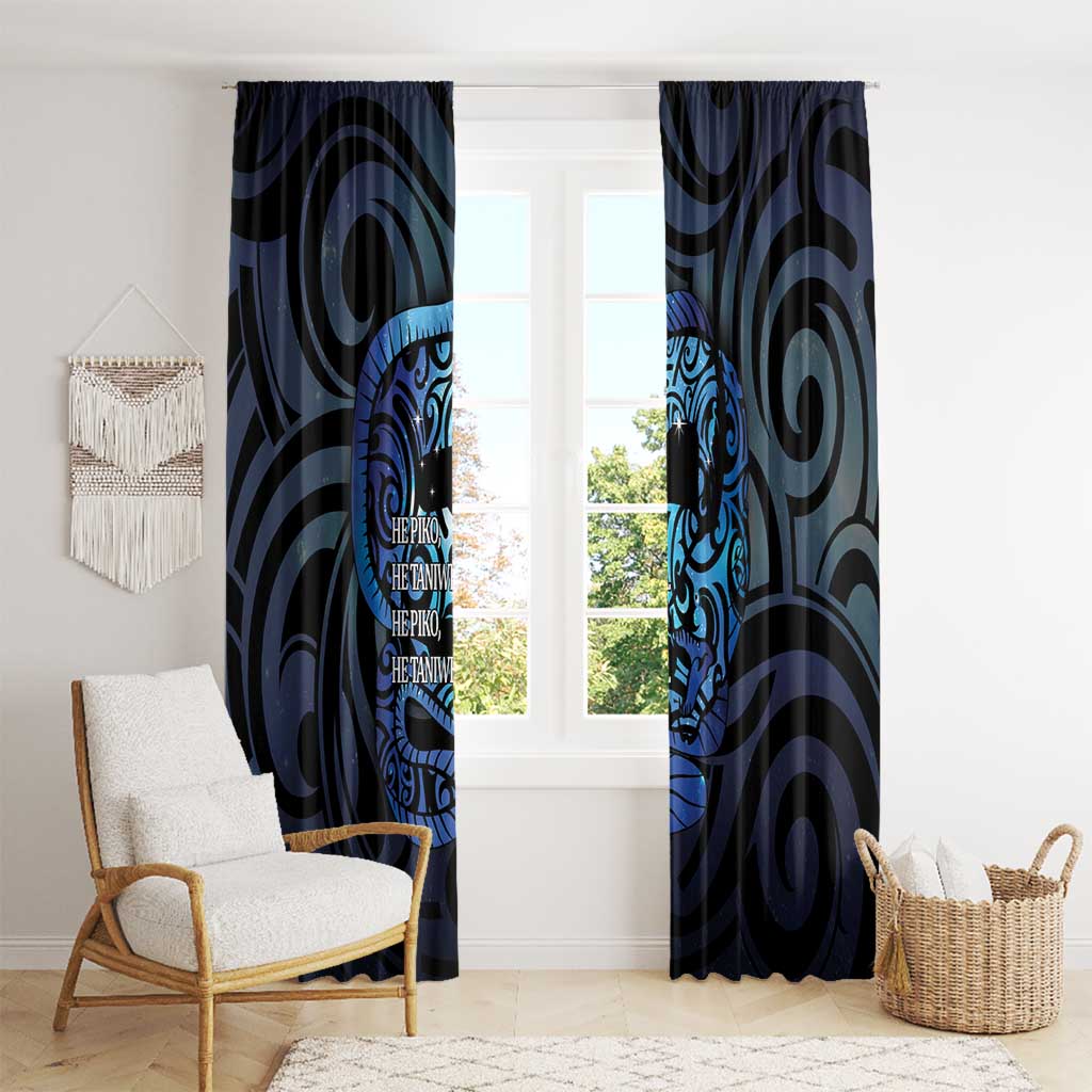 Tuna Eel New Zealand Matariki Window Curtain He Piko He Taniwha Maori Pattern LT14 - Polynesian Pride