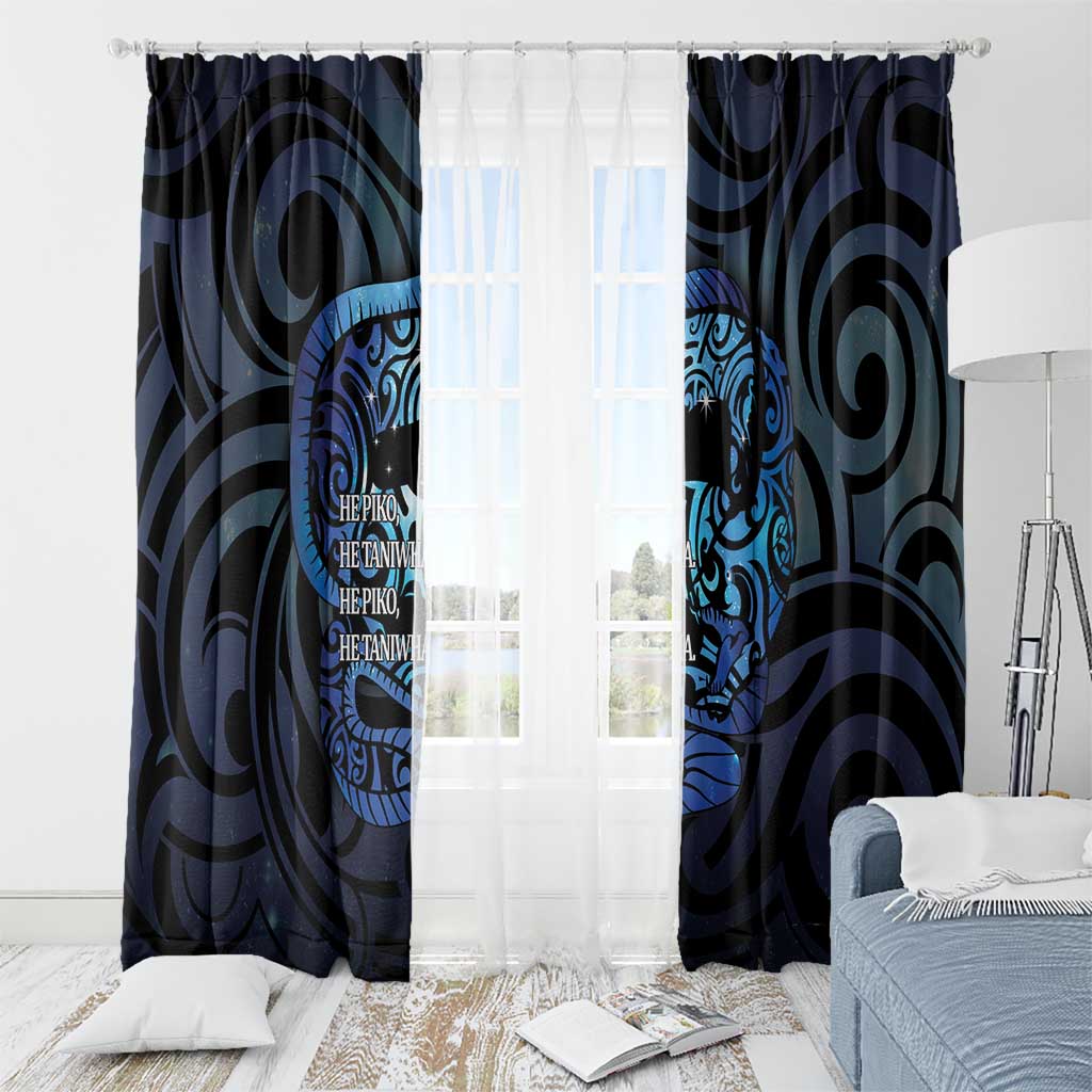 Tuna Eel New Zealand Matariki Window Curtain He Piko He Taniwha Maori Pattern LT14 - Polynesian Pride