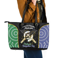 South Sea Islanders National Recognition Day Leather Tote Bag Australia Aboriginal Vanuatu Pig Tusk LT14 - Polynesian Pride