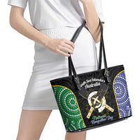 South Sea Islanders National Recognition Day Leather Tote Bag Australia Aboriginal Vanuatu Pig Tusk LT14 - Polynesian Pride