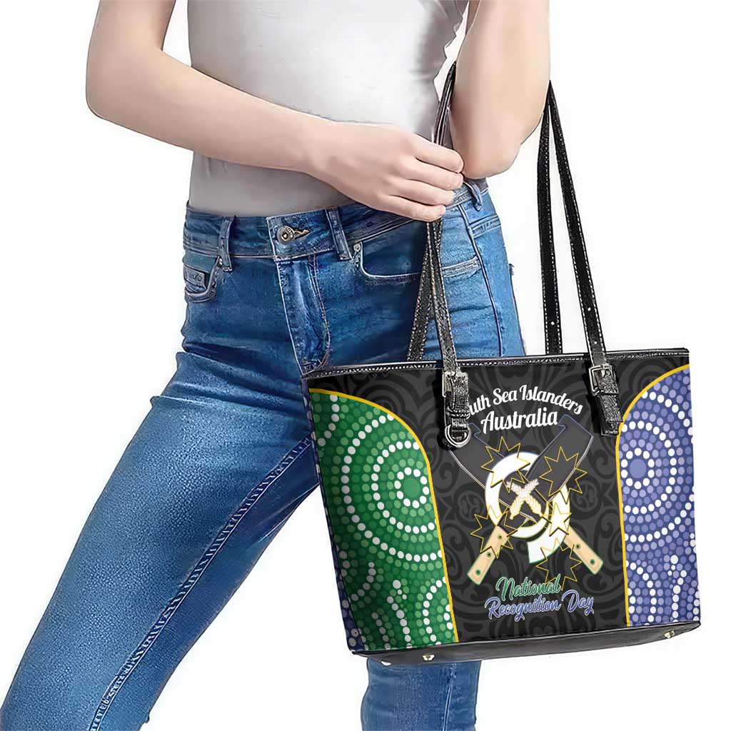 South Sea Islanders National Recognition Day Leather Tote Bag Australia Aboriginal Vanuatu Pig Tusk LT14 - Polynesian Pride