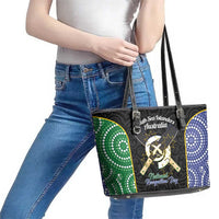 South Sea Islanders National Recognition Day Leather Tote Bag Australia Aboriginal Vanuatu Pig Tusk LT14 - Polynesian Pride