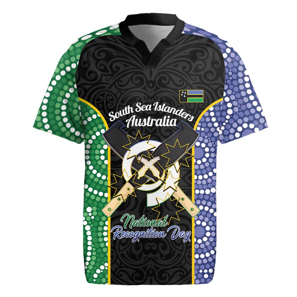 Personalised South Sea Islanders National Recognition Day Rugby Jersey Australia Aboriginal Vanuatu Pig Tusk LT14 Black - Polynesian Pride