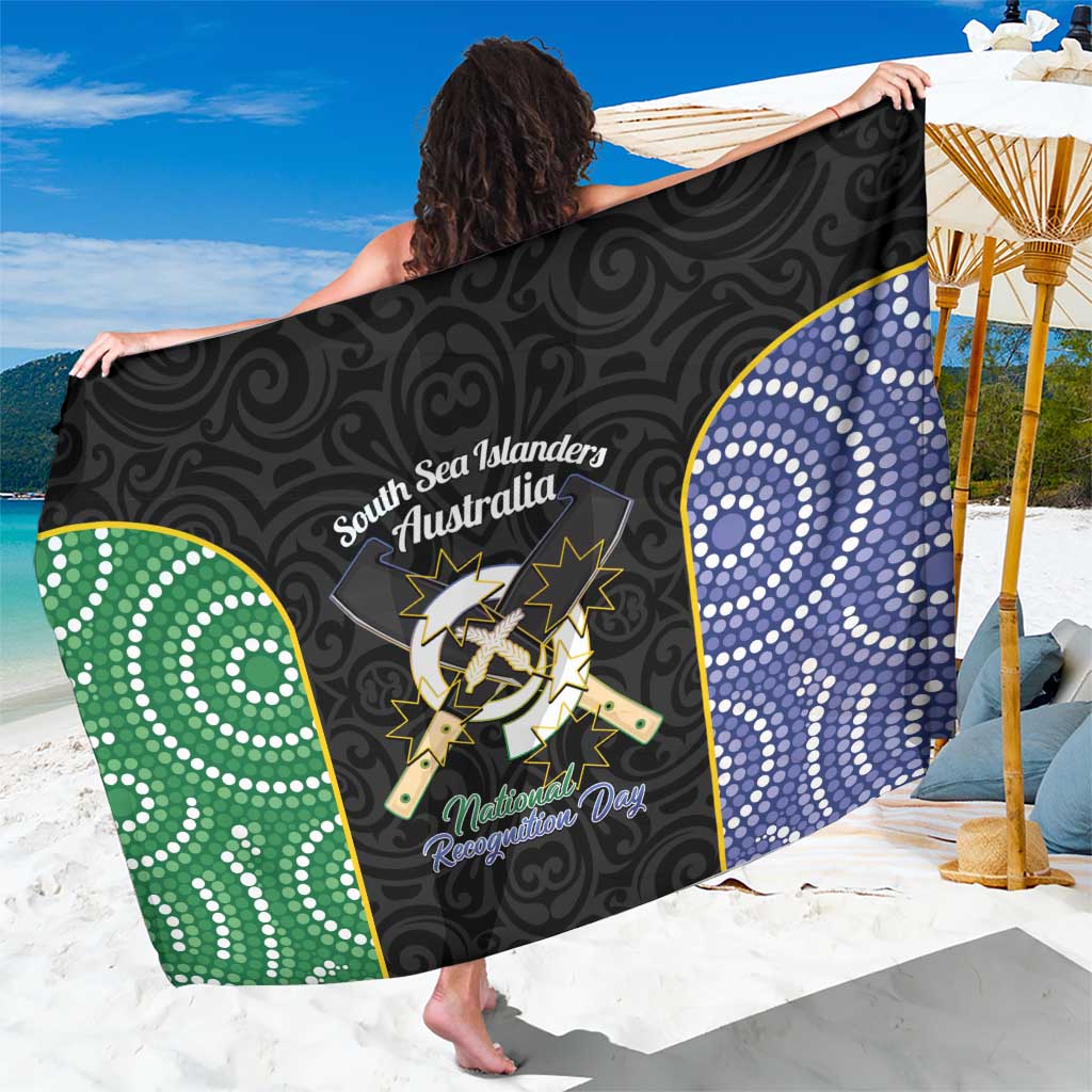 South Sea Islanders National Recognition Day Sarong Australia Aboriginal Vanuatu Pig Tusk LT14 One Size 44 x 66 inches Black - Polynesian Pride