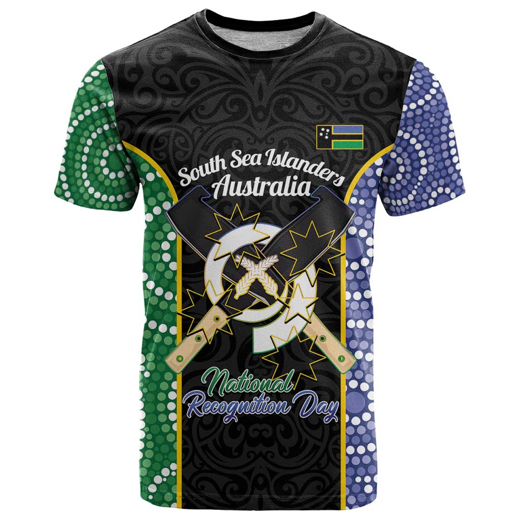 Personalised South Sea Islanders National Recognition Day T Shirt Australia Aboriginal Vanuatu Pig Tusk LT14 Black - Polynesian Pride