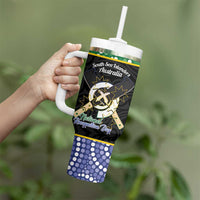 Personalised South Sea Islanders National Recognition Day Tumbler With Handle Australia Aboriginal Vanuatu Pig Tusk LT14 - Polynesian Pride