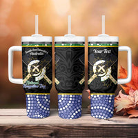 Personalised South Sea Islanders National Recognition Day Tumbler With Handle Australia Aboriginal Vanuatu Pig Tusk LT14 - Polynesian Pride