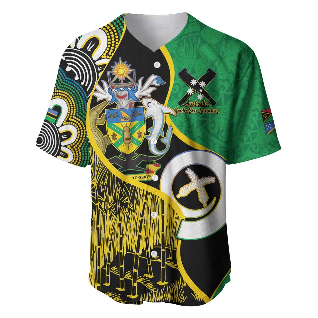 Australian South Sea Islanders National Recognition Day Baseball Jersey Solomon Islands And Vanuatu Culture LT14 Black - Polynesian Pride