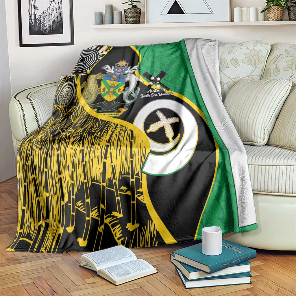 Australian South Sea Islanders National Recognition Day Blanket Solomon Islands And Vanuatu Culture LT14 Black - Polynesian Pride