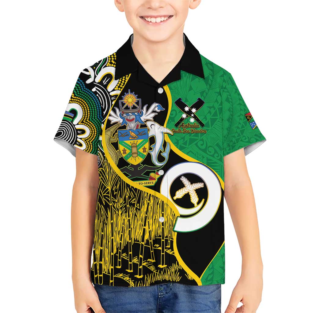 Australian South Sea Islanders National Recognition Day Kid Hawaiian Shirt Solomon Islands And Vanuatu Culture LT14 Kid Black - Polynesian Pride