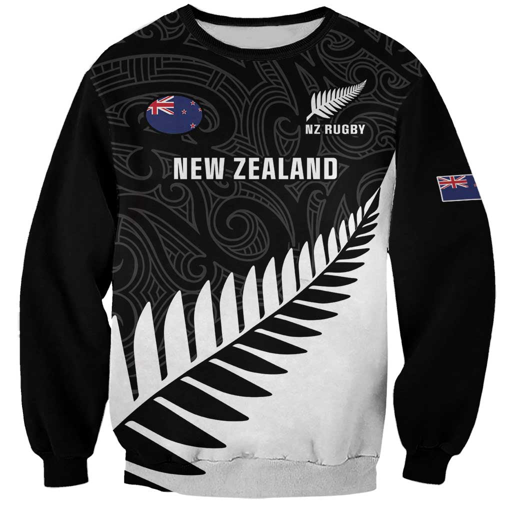 Aotearoa Silver Fern Maori – Rugby Sweatshirt – Go Champions LT14 Unisex Black - Polynesian Pride