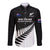 Personalised New Zealand Silver Fern Rugby Long Sleeve Button Shirt All Black 2023 Go Champions Maori Pattern LT14 Unisex Black - Polynesian Pride