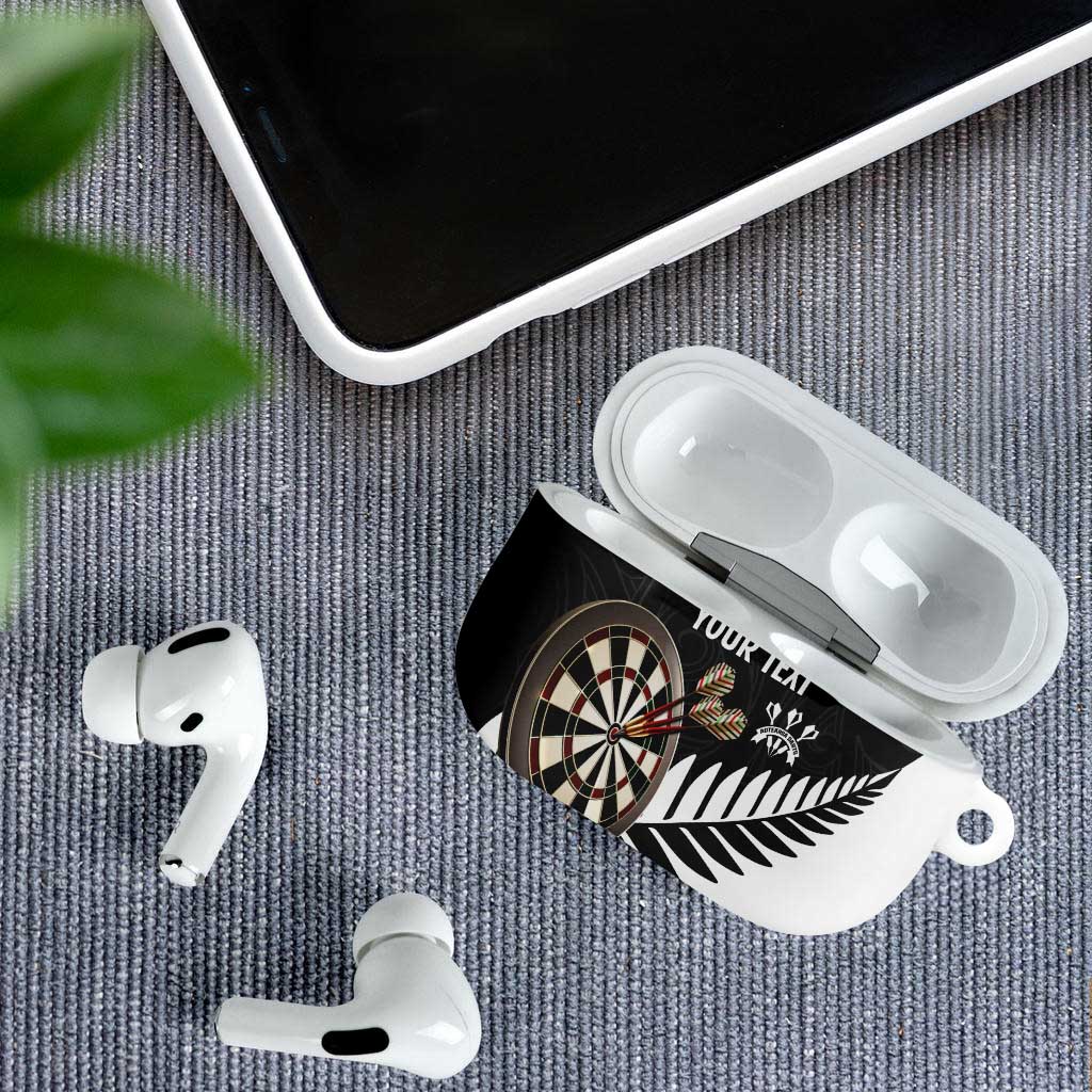 Personalised New Zealand Darts AirPods Case Silver Fern Aotearoa Maori Pattern LT14 - Polynesian Pride