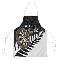 Personalised New Zealand Darts Apron Silver Fern Aotearoa Maori Pattern LT14 Black - Polynesian Pride