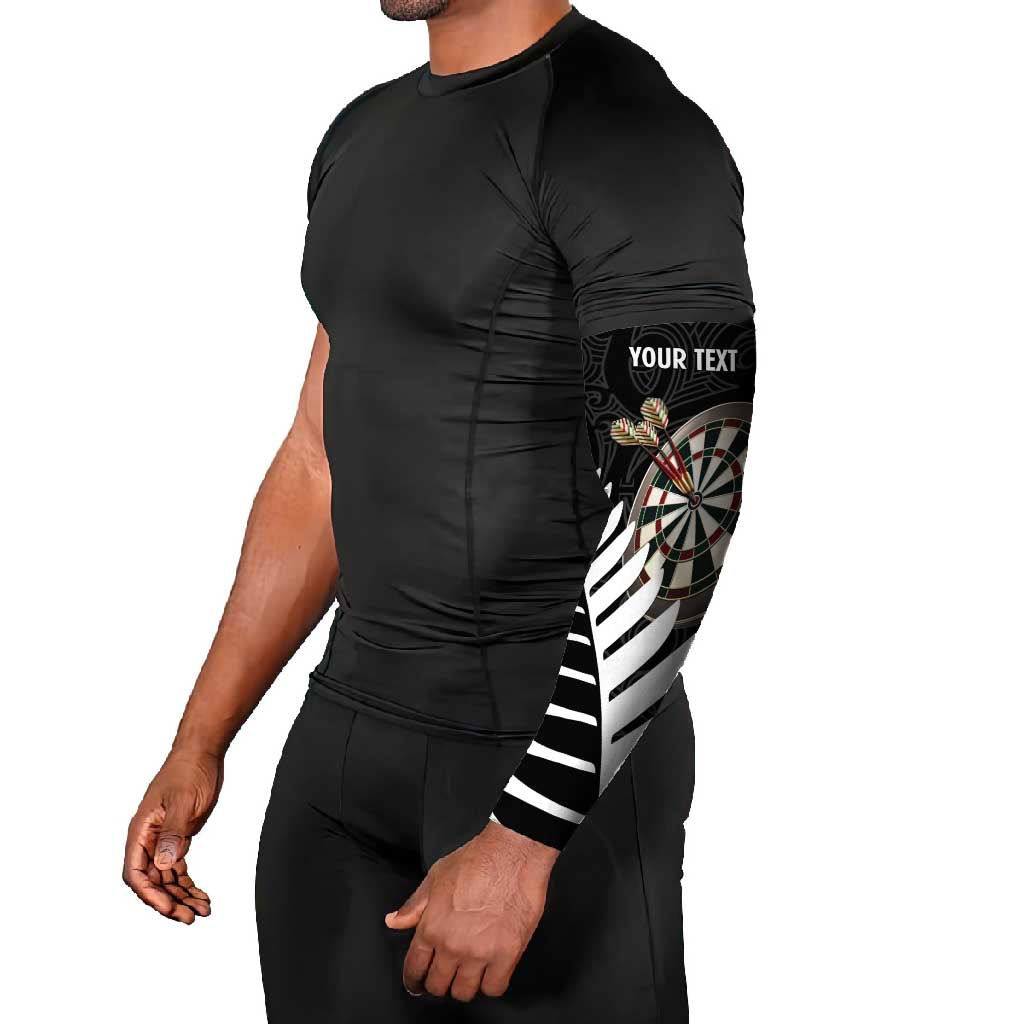 Personalised New Zealand Darts Arm Sleeves Silver Fern Aotearoa Maori Pattern LT14 - Polynesian Pride