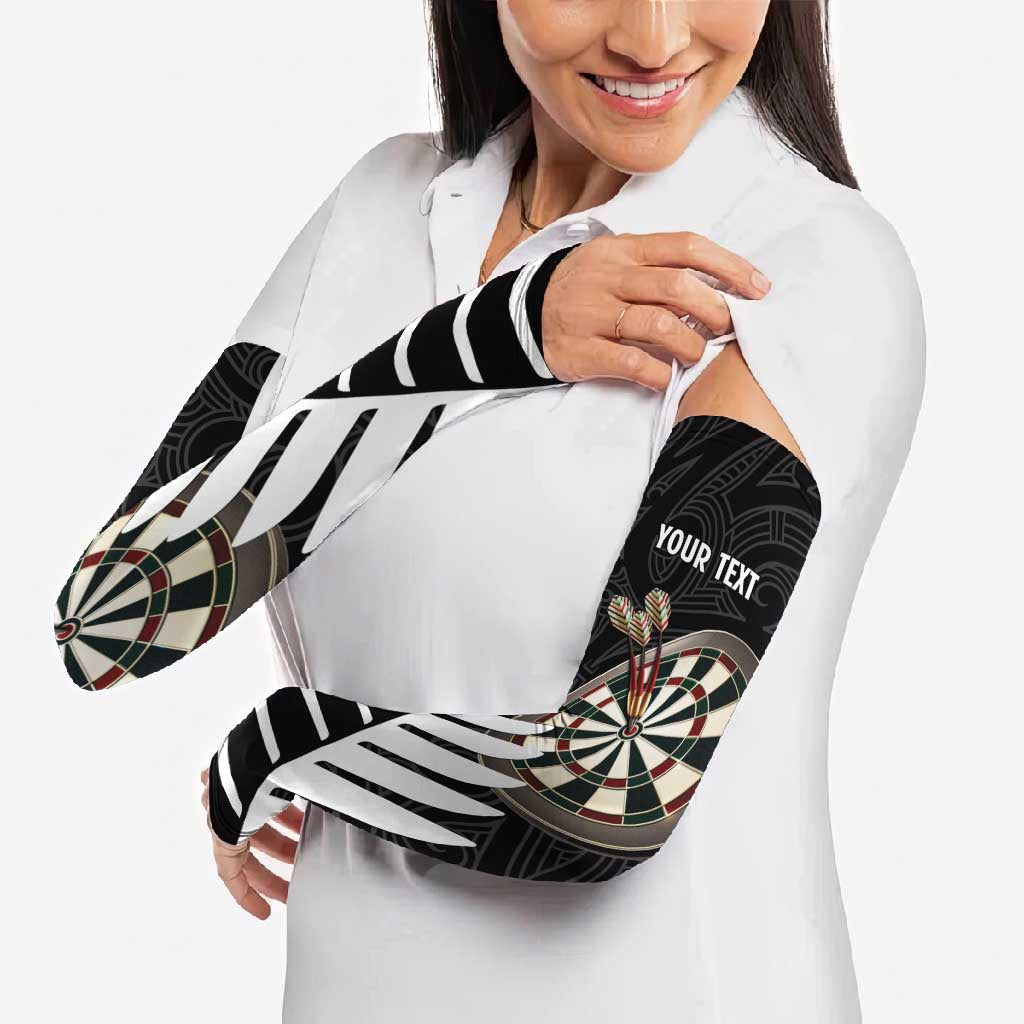 Personalised New Zealand Darts Arm Sleeves Silver Fern Aotearoa Maori Pattern LT14 - Polynesian Pride