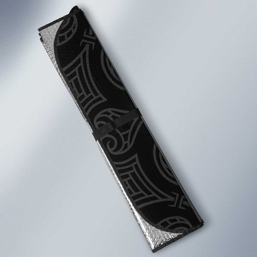 Personalised New Zealand Darts Auto Sun Shade Silver Fern Aotearoa Maori Pattern LT14 - Polynesian Pride