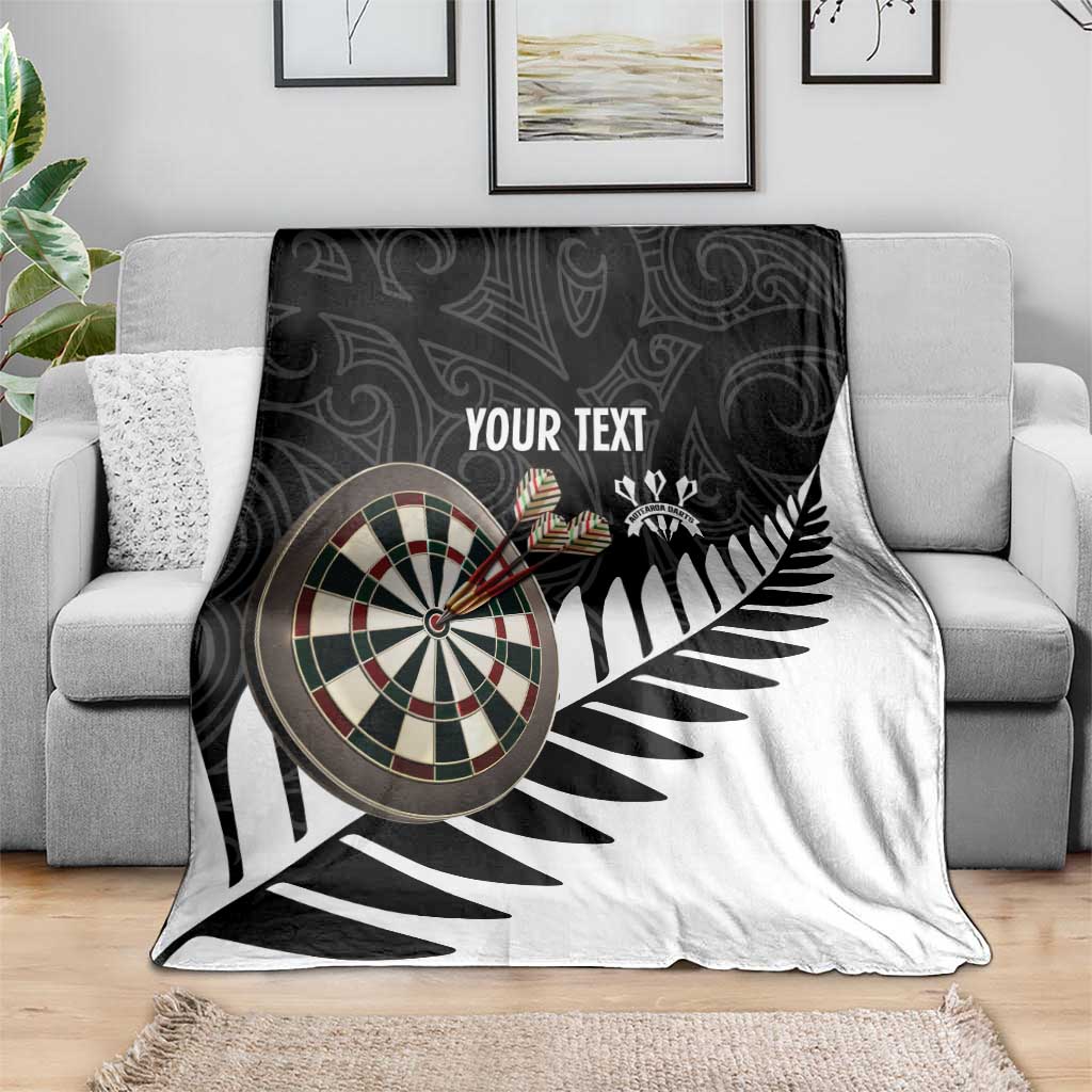 Personalised New Zealand Darts Blanket Silver Fern Aotearoa Maori Pattern LT14 - Polynesian Pride