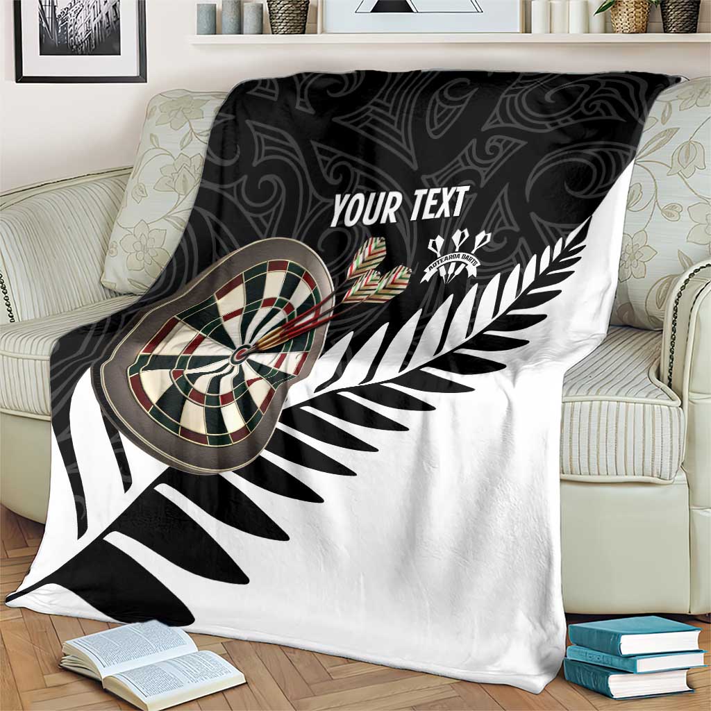 Personalised New Zealand Darts Blanket Silver Fern Aotearoa Maori Pattern LT14 - Polynesian Pride