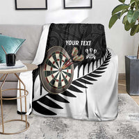 Personalised New Zealand Darts Blanket Silver Fern Aotearoa Maori Pattern LT14 - Polynesian Pride
