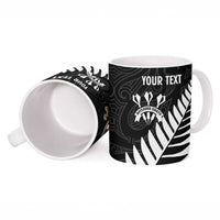 Personalised New Zealand Darts Ceramic Mug Silver Fern Aotearoa Maori Pattern LT14 - Polynesian Pride