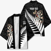 Personalised New Zealand Darts Kimono Silver Fern Aotearoa Maori Pattern LT14 - Polynesian Pride